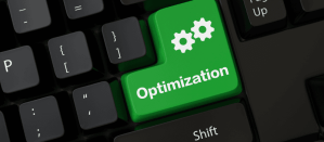 Groene optimalisatieknop op een toetsenbord, met tandwielsymbolen, focus op USP-optimalisatie.